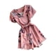 thumbnail image 3 of Mono corto para mujer, estampado floral, cuello en V, cintura alta, mameluco informal, pantalones con cordones Monstrate AP001215-03B, 3 of 7