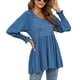 thumbnail image 5 of Moda de mujer Otoño Invierno Blusa con cuello en V Sólido Puff Mangas largas Camiseta Tops Fridja  fjkfkj4419, 5 of 6