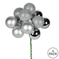 thumbnail image 2 of Vickerman 12" Silver Ball Ornament Christmas Pick, 4 per set, 2 of 2