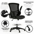 thumbnail image 5 of Flash Furniture Kelista Mid-Back Swivel Office Chair with Flip-Up Arms and Foot Ring, Black, 5 of 17