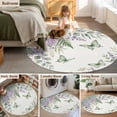 thumbnail image 5 of Round Area Rug 3.3 Ft, Spring Lavender Washable Non-Slip Circle Carpet for Living Room/Bedroom, Garden Botanical Leaves Butterflies Low-Profile Small Kitchen Mats Collection Rugs for Indoor, 5 of 8