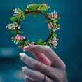 thumbnail image 6 of Small Artificial Easter Sprout Wreath 2.36 Inch Spring Colorful Flowers Front Door Wreath with Grapevines Base Greenery Hanging Garland Decoration Green Swag for Easter Tree Wedding Party, 6 of 6