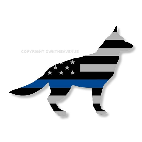 K9 Police Dog Blue Color Flag Subdue Car Truck Window Bumper Laptop Sticker Decal 4"