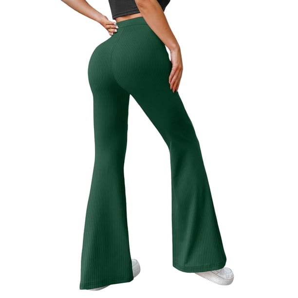 Pantalones rectos de yoga para mujer: tiro medio, pierna ancha, cintura elástica, bolsillos laterales profundos, lavado a mano, poliéster-spandex, tallas XS-XL, para el trabajo/el fin de semana.