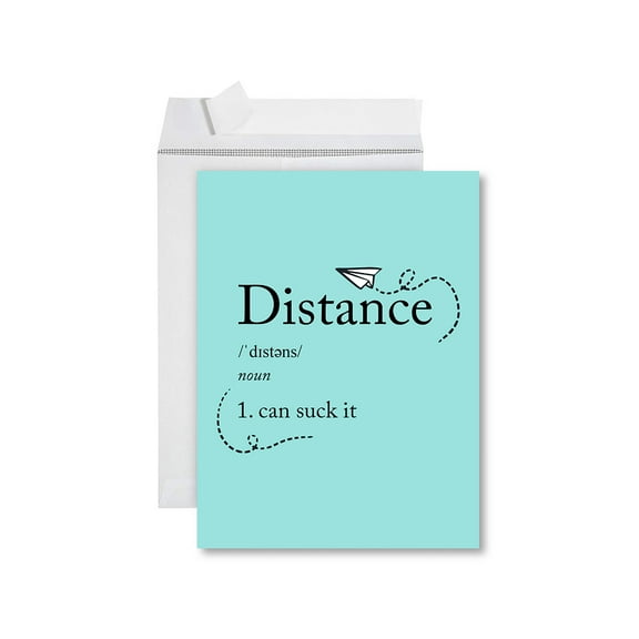 Koyal Wholesale Funny Farewell Jumbo Card Distance Definition 8.5 x 11 inch Goodbye Greeting Card with Envelope 1-Pk