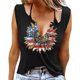 thumbnail image 2 of Camisetas para las Mujeres Día de la Independencia Impresión Suelta Cuello Redondo sin Mangas, Camisetas de Verano para las Mujeres, 2 of 4
