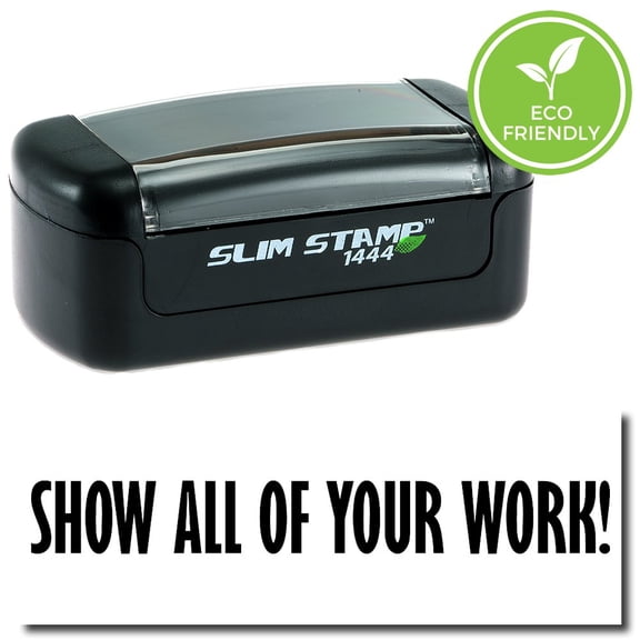 Slim Pre-Inked Show All Of Your Work Stamp with Red Ink