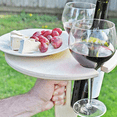 thumbnail image 3 of Outdoor Wine Table-Outdoor Wooden Folding Wine Table-Wine Glass Rack Bottle and Glass Holder Desktop Foldable Table, 3 of 8