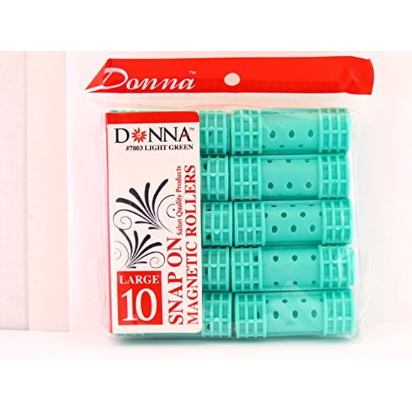 Donna Collection Salon Quality Snap On Magnetic Hair Rollers, Large