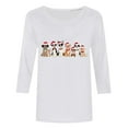 thumbnail image 3 of Christmas Shirt for Women Holiday Cute Dog Graphic Tee 3/4 Sleeve Crewnck Casual Top Xmas Outfit, 3 of 4