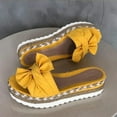 thumbnail image 4 of Chaussures à Plateforme Compensée pour Femmes Semelles Épaisses Sandales de Plage Plates Apparence Imperméable Résistantes à l'Usure Pantoufles Décontractées Sandales Extérieures Dames Jaune 38, 4 of 6