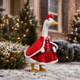 thumbnail image 4 of Sruoe Christmas Porch Goose Outfits, 23 Inch Porch Goose Clothes, Goose Clothes Dress, Duck Sculpture Clothes for Lawn Statue Cement Statue Yard Patio Party Decoration, 4 of 9