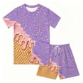 thumbnail image 4 of BOOMNY Boys 2 Peice Clothes Set Ice Cream Graphic Long Sleeve Tshirts Shorts Outfits for Kids Comfy Clothing Set, 4 of 5