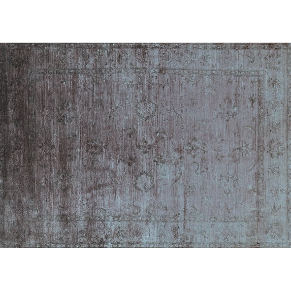 Ahgly Company Indoor Rectangle Oriental Light Blue Industrial Area Rugs, 2' x 5'