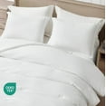 thumbnail image 3 of Chezmoi Collection Cliff 3-Piece Lightweight Cooling Comforter Set, King, Rayon Derived from Bamboo & Polyester Blended, Soft Breathable Bedding for Hot Sleepers, White, 3 of 9