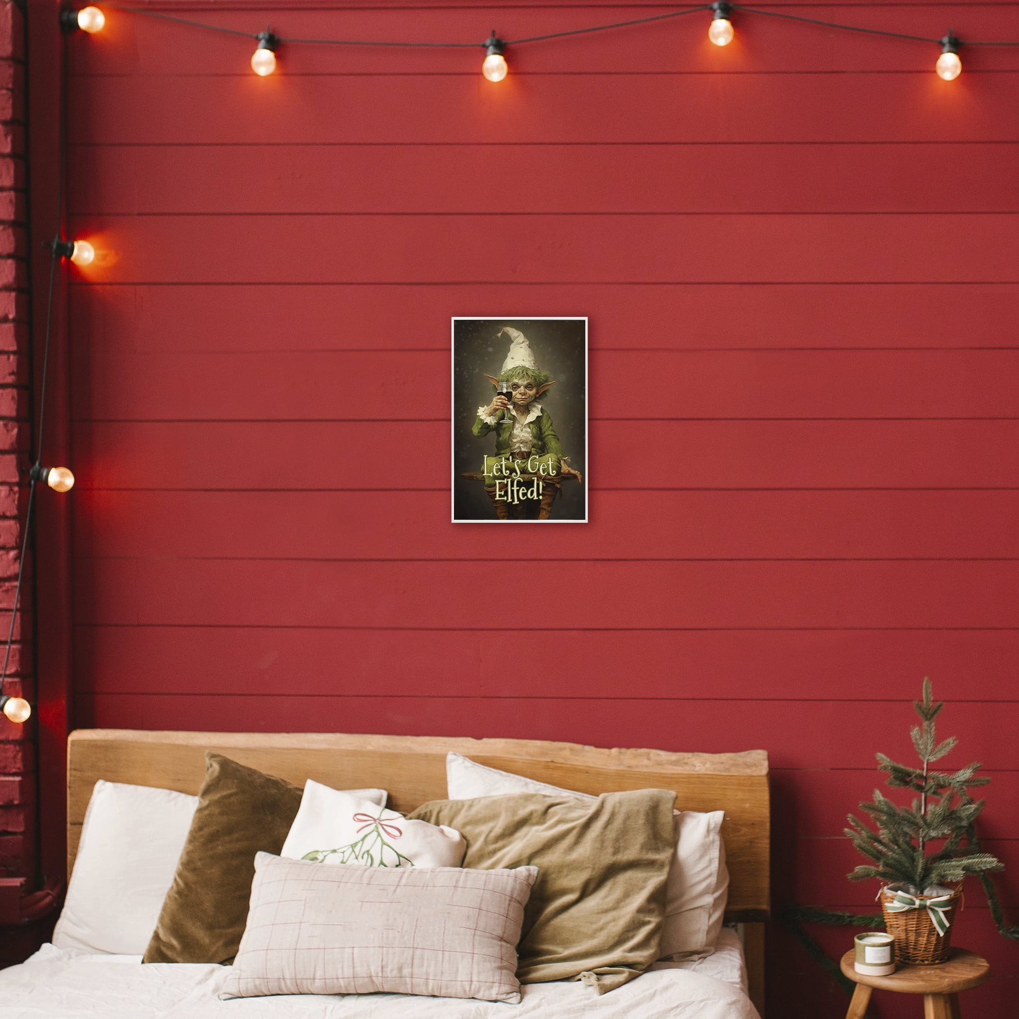 Stupell Industries Let's Get Elfed White Framed Giclee Art, design by Tina LeCour