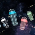 thumbnail image 2 of Portable double straw independent drink 2-in-1 Leak-proof Couple cup Children's cup Double-sided water bottle Double-layer water bottle Double sided cup with straw Two drinks, 2 of 6