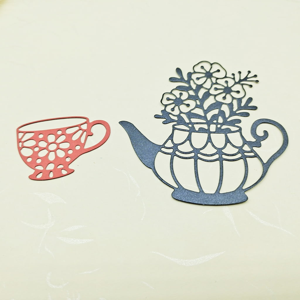 KSCRAFT Teapot Tea Cup Metal Cutting Dies Stencils for DIY Scrapbooking  Decorative Embossing DIY Paper Cards