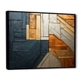 thumbnail image 2 of Designart "Gleaming Geometry Gold Grey painting II" Abstract Collages Floater Framed Canvas Art Print, 2 of 7
