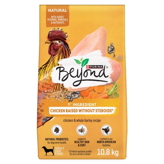 Beyond Simplement Recette au Poulet Élevé à la Ferme & à l'Orge Entière, Nourriture Sèche pour Chiens 10.8KG