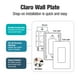 thumbnail image 2 of Placa de Pared Lutron Claro 1 Gang Sin Tornillos Blanca Paquete de 4, 2 of 7