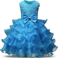 thumbnail image 1 of AAMILIFE Robe Princesse en Dentelle à Fleurs pour Filles Vêtements Mariage Soirée Robe en Tulle Smash Robes pour Enfants, 1 of 2