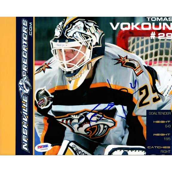 Tomas Vokoun Autographed 8x10 Photo Nashville Predators PSA/DNA #U96989