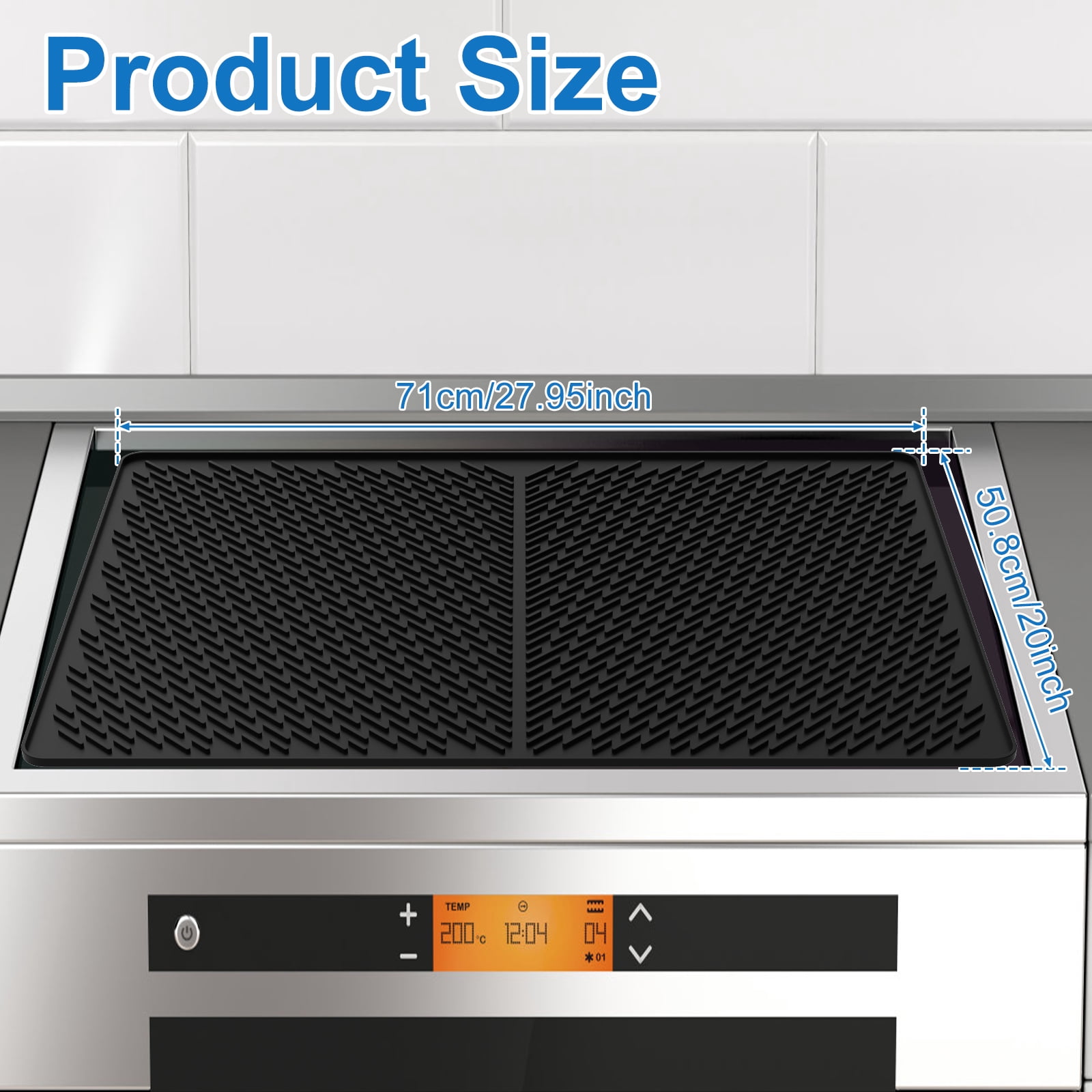 Lzvxtym Stove Top Cover, Silicone Stove Top Cover Heat Resistant Glass Stove Mat for Electric Stove, 28×20 Inch, Black