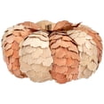 thumbnail image 4 of Fall Harvest Layered Wooden Leaves Pumpkin - 10" - Beige and Orange, 4 of 8