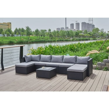 Kingway 101'' Wicker Outdoor Patio Sectional