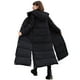 thumbnail image 3 of Gibobby Chamarra larga para mujer, Chaquetas para mujer con capucha y cierre de talla grande, chamarra largo con cierre y bolsillos(Negro,G), 3 of 5