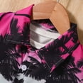 thumbnail image 3 of HCNTES Toddler Baby Boy Summer Outfits Hawaiian Surf Print Button Down Shirt and Shorts 3-Piece Set Toddler Boy Beach Vacation Clothes, 3 of 9