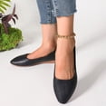 thumbnail image 5 of Womens Leather Pointed Toe Ballet Flats Shoes Low Wedges Slip On Loafers Comfortable Non Slip Dressy Shoes Black Size 9, 5 of 7