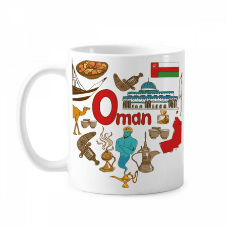 

Oman Love Heart Landscap National Flag Mug Pottery Cerac Coffee Porcelain Cup Tableware