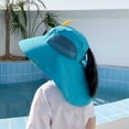 thumbnail image 5 of WUXIAN Boys Girls Sun Hats Uv Protection Summer Hat Beach Play Hats Wide Brim Neck Flap Mesh And Adjustable Chin Strap Safari Hat,Light Blue,One Size, 5 of 5