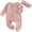 Pink, variant on Newborn Baby Girl Ruffle Zip Up Romper Onesie&nbsp;Footies Knit Jumpsuit Infant Baby Coming Home Outfits With Headband-1 Pack