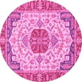 thumbnail image 1 of Ahgly Company Indoor Round Abstract Pink Modern Area Rugs, 6' Round, 1 of 4