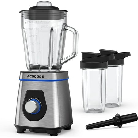 

Blenders for Kitchen Smoothie Blender with 50oz Glass Jar And 2 Travel Bottles Blender for Shakes and Smoothies For Crushing Ice Frozen Fruits BPA Free