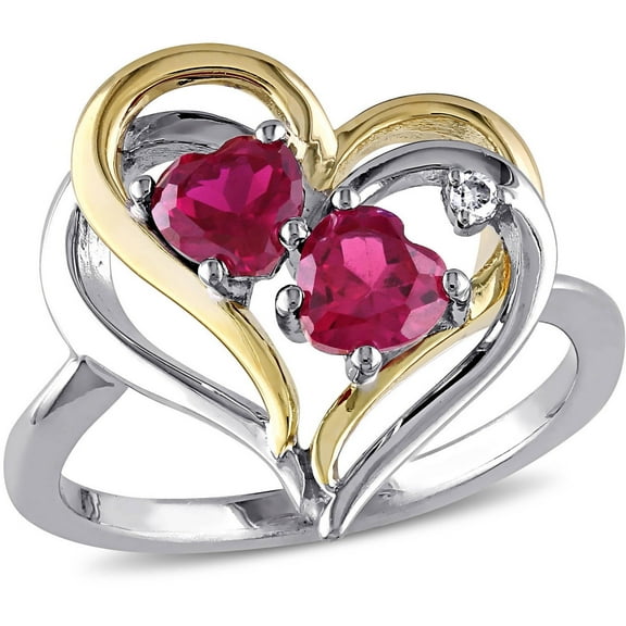 Everly Women's Created Ruby Sterling Silver Ring