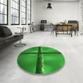 thumbnail image 4 of Ahgly Company Machine Washable Indoor Round Transitional Green Area Rugs, 5' Round, 4 of 7