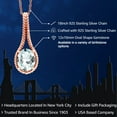 thumbnail image 2 of Gem Stone King 4.00 Ct Oval Sky Blue Simulated Aquamarine 18K Rose Gold Plated Silver Pendant with Chain, 2 of 6