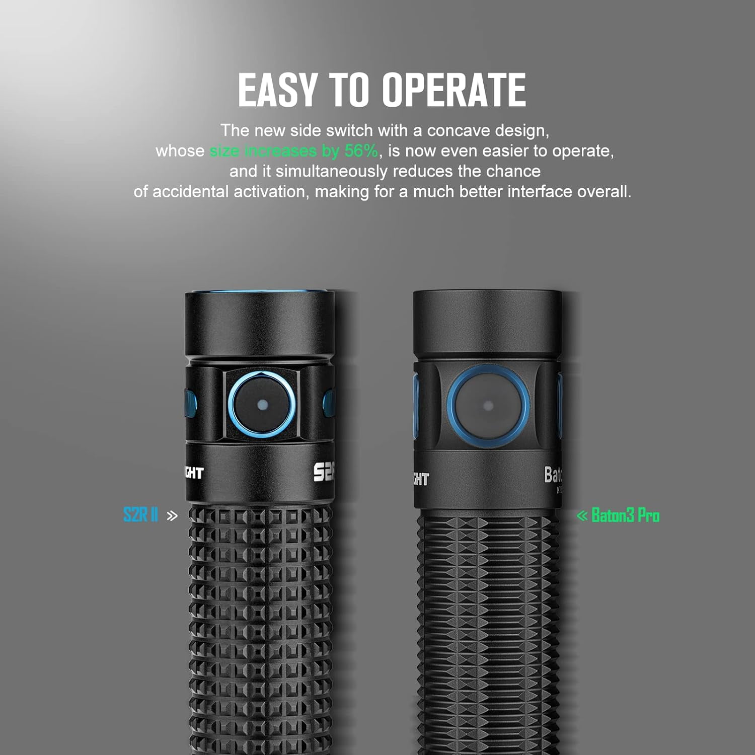 Olight Baton 3 Pro Brush Strokes Rechargeable Flashlight, 1500 Lum, Cool White （Black）