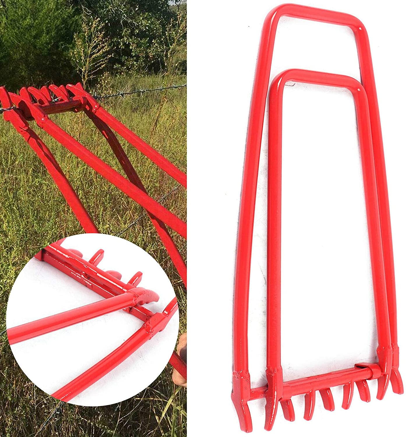 VEVOR Fence Crimping Tool Wire Tighten tool 20" Red Fence Tightener Ranch Farm 