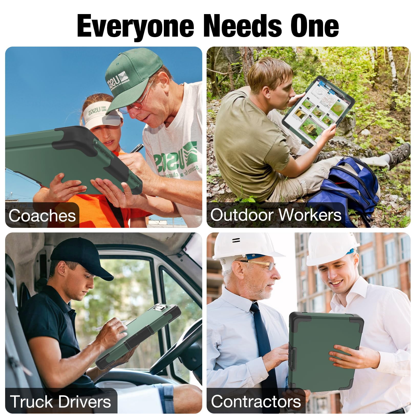 Toughest Clipboard With Storage  Internal Pen Pouch Included Letter/ A4 Size Shockproof Heavy Duty Plastic Clip Boards 8.5x11" High Capacity Clipboards Box Case For Contractor Trucker Driver