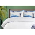 thumbnail image 4 of Ambesonne Lighthouse Duvet Cover Set, Handdrawn Art Anchor, King, Blue and White, 4 of 6