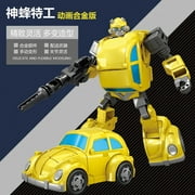 Transforming Toy | Optimus Prime & Bumblebee Alloy Models | Convertible Car to Robot Action Figures | Train-Themed Collectible for Boys Kids