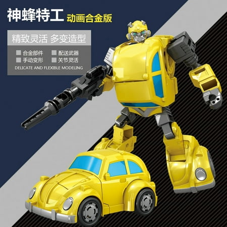 Transforming Toy | Optimus Prime & Bumblebee Alloy Models | Convertible Car to Robot Action Figures | Train-Themed Collectible for Boys Kids