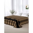 thumbnail image 6 of Brown Black Plaid Flat Sheets Only Full Size, Soft Breathable Bed Top Sheets for Mattress, Vintage Rustic Star Buffalo Check Luxury Bedding Flat Sheets for Home Hotel Bedroom Bed Protection, 6 of 9