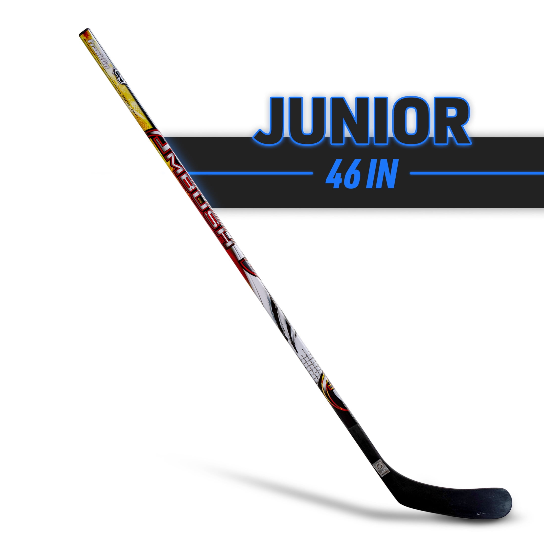 Franklin Sports Street Hockey Sticks - Ambush Youth Street Hockey Stick - Wood and Fiberglass Shaft - ABS Blade - One Piece Stick - 46" Right Handed