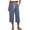 Navy, variant on Utoimkio Women's Waffle Knit Capri Pants Drawstring High Waist Relax Fit Cargo Trousers with Side Pockets